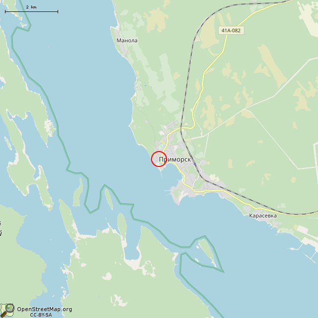 Карта где находится Колодец (Приморск) в мелком масштабе