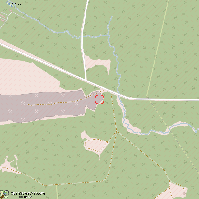 Карта где находится ДОТ с башней танка Т-54 (КаУР) в среднем масштабе