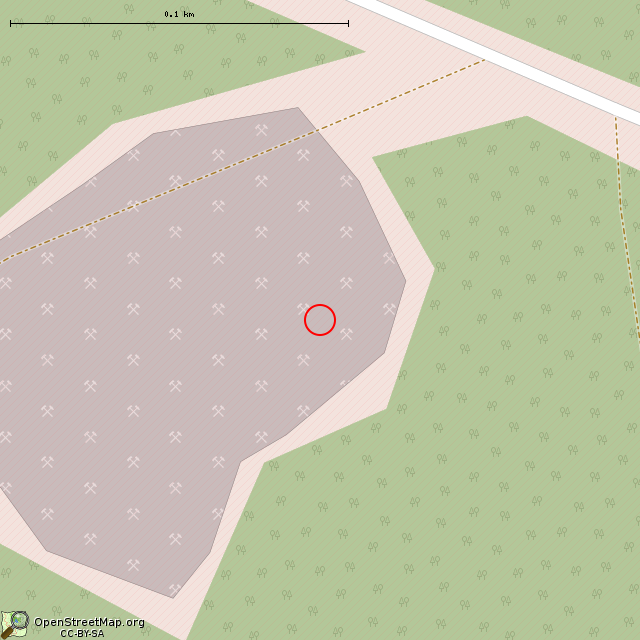 Карта где находится ДОТ с башней танка Т-54 (КаУР) в крупном масштабе