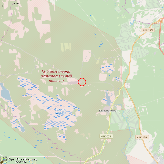 Карта где находится ДОТ с башней танка Т-54 (КаУР) в мелком масштабе