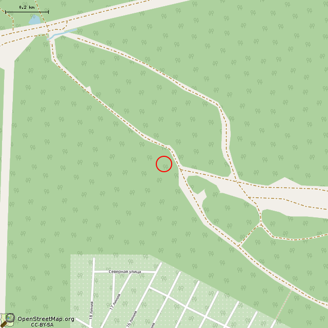 Карта где находится ДОТ № 53 КаУР в среднем масштабе