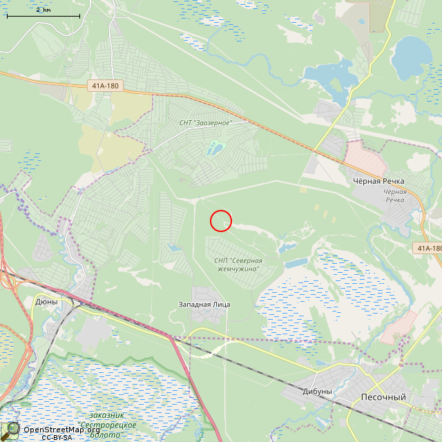 Карта где находится ДОТ № 53 КаУР в мелком масштабе