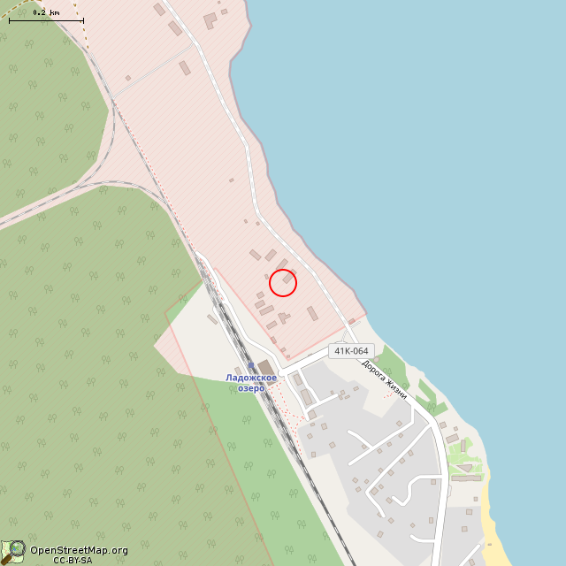 Карта где находится Бывший пионерлагерь «Маяк» (Ладожское Озеро) в среднем масштабе