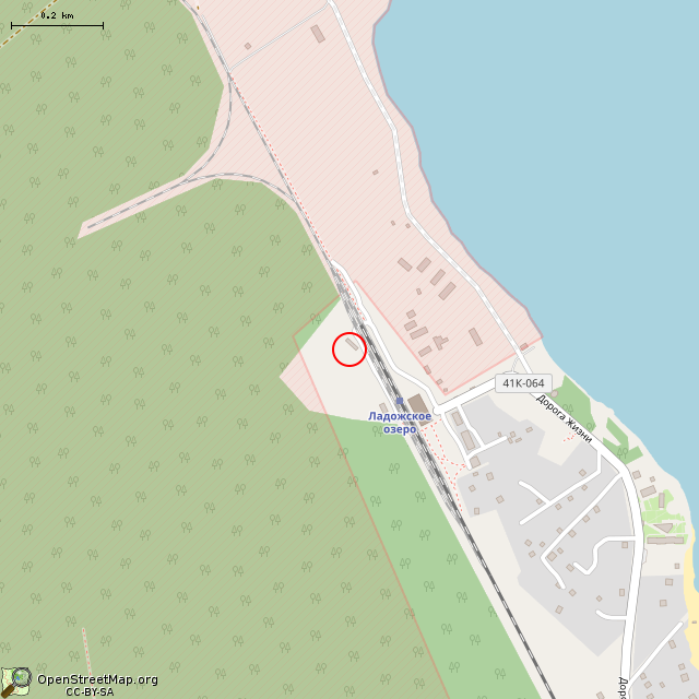 Карта где находится Заброшенное здание (Ладожское Озеро) в среднем масштабе