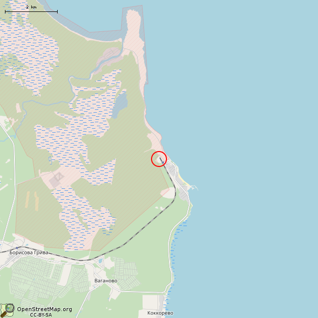 Карта где находится Заброшенное здание (Ладожское Озеро) в мелком масштабе