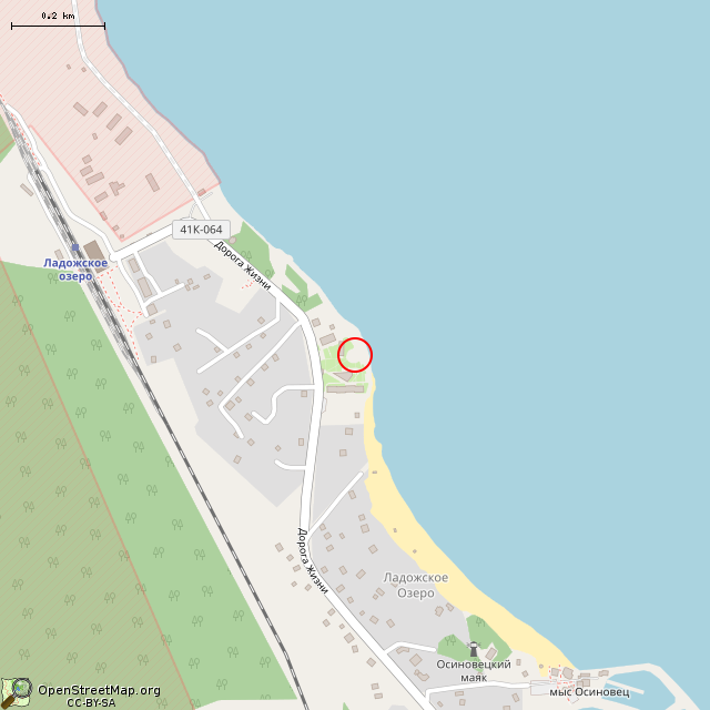 Карта где находится Самолет Ли-2Т (Ладожское Озеро) в среднем масштабе