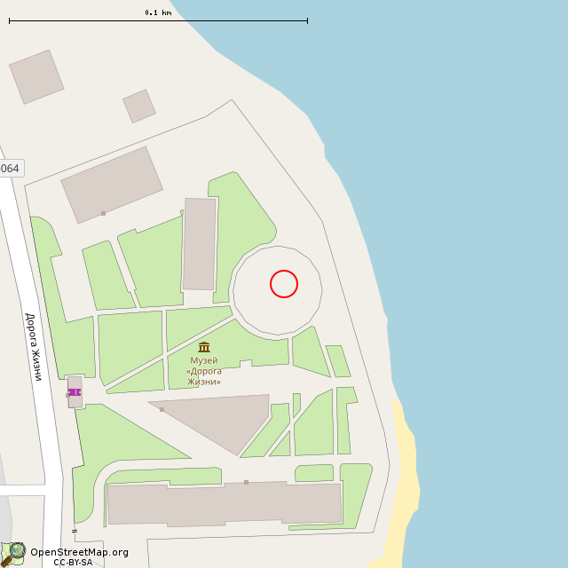 Карта где находится Самолет Ли-2Т (Ладожское Озеро) в крупном масштабе