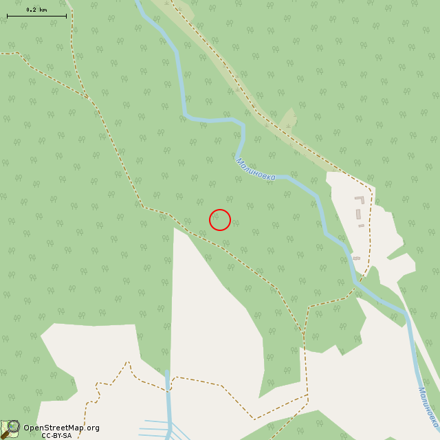 Карта где находится Заброшенный карьер в среднем масштабе