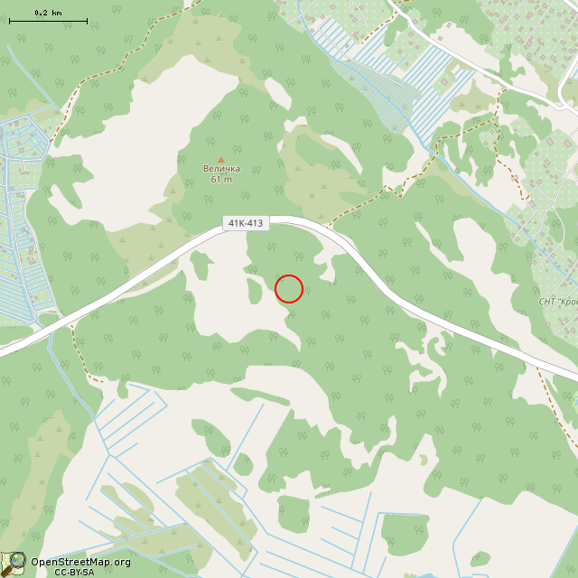 Карта где находится Чудо-гора в среднем масштабе