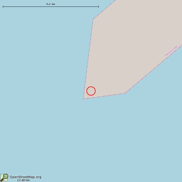 Карта где находится Провалившийся ДОТ № 10 КронУР (Санкт-Петербург) в крупном масштабе