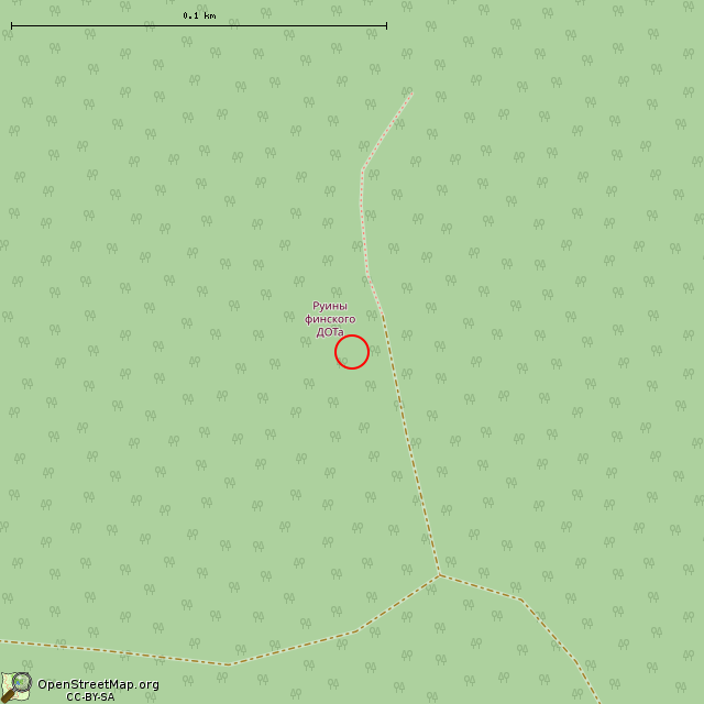 Карта где находится ДОТ в крупном масштабе