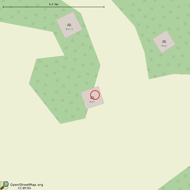 Карта где находится Ко 1 Сооружение линии Маннергейма в крупном масштабе