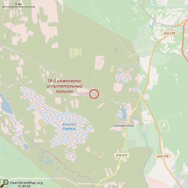 Карта где находится Башенный ДОТ КаУР в мелком масштабе