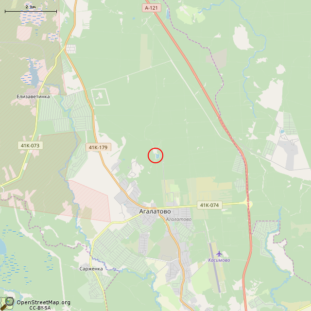 Карта где находится ДОТ № 454 КаУР в мелком масштабе