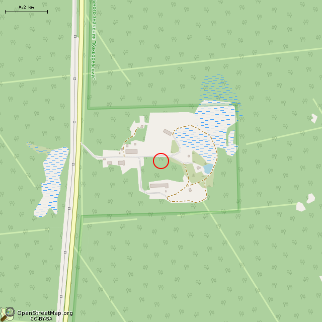 Карта где находится Бывший ЗРК в среднем масштабе