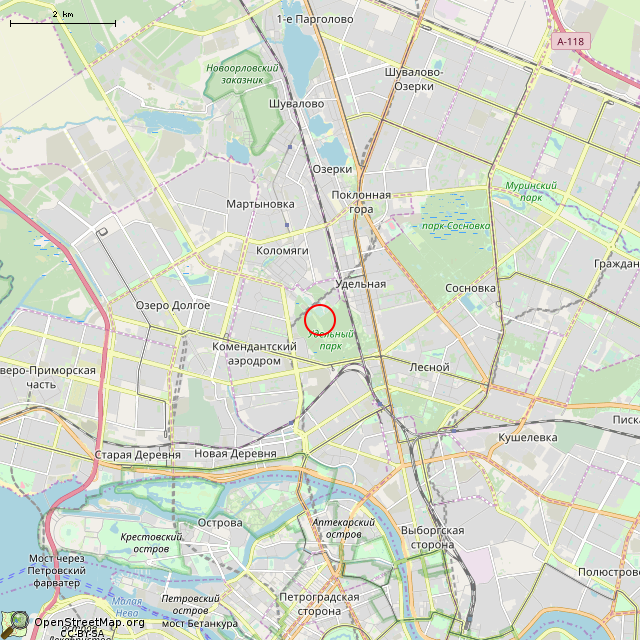 Карта где находится ЖБОТ U-1 ЛенУР (Санкт-Петербург) в мелком масштабе
