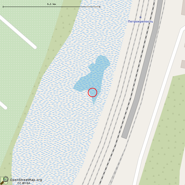 Карта где находится Железнодорожная станция Петрокрепость     | музей, достопримечательность в крупном масштабе