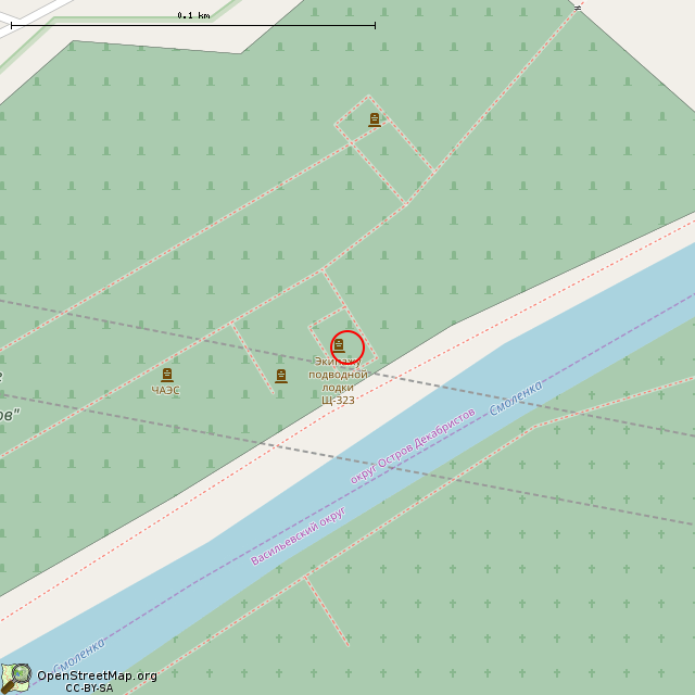 Карта где находится Братская могила экипажа подводной лодки Щ-323 (Санкт-Петербург) в крупном масштабе