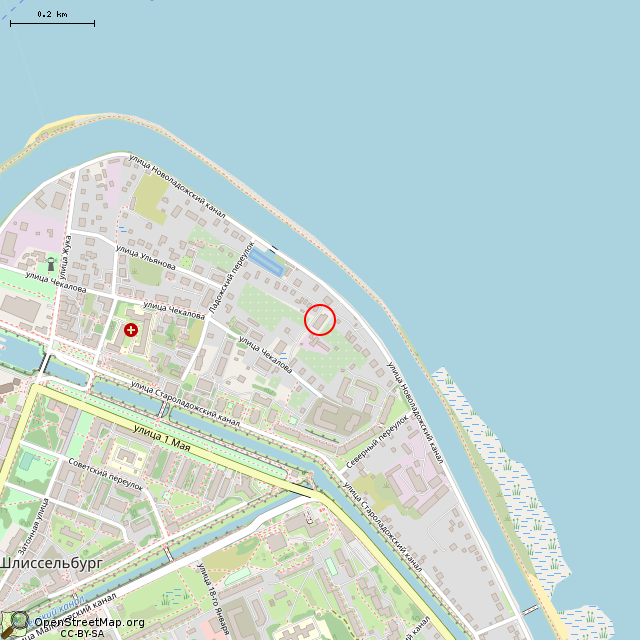 Карта где находится Заброшенный дом (Шлиссельбург) в среднем масштабе