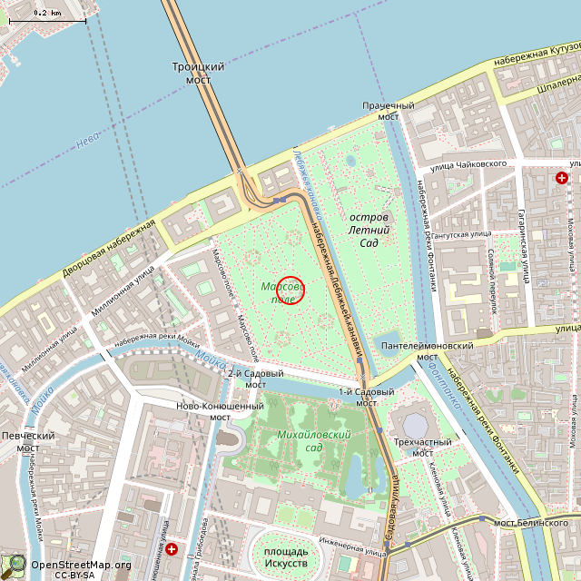 Карта где находится Памятник борцам революции (Санкт-Петербург) в среднем масштабе