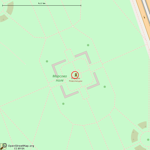 Карта где находится Памятник борцам революции (Санкт-Петербург) в крупном масштабе