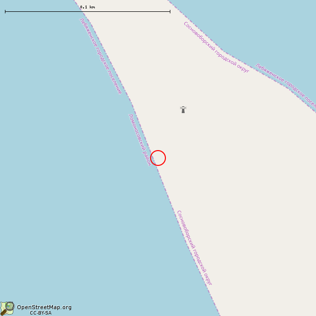 Карта где находится Остатки снесенного Устьинского маяка (Сосновый Бор) в крупном масштабе