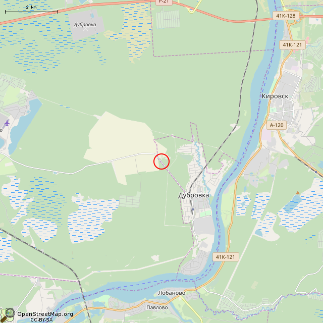 Карта где находится Артиллерийский ЖБОТ Не-1, Невский УР в мелком масштабе