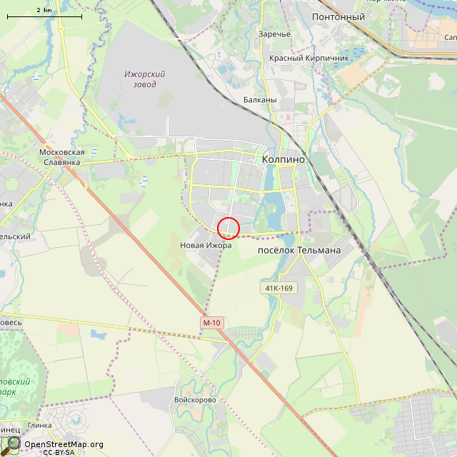 Карта где находится Мемориальная доска ДОТу Кл-8 КрУР (Санкт-Петербург) в мелком масштабе