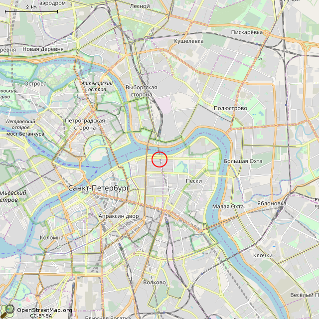 Карта где находится Фонтан (Санкт-Петербург) в мелком масштабе